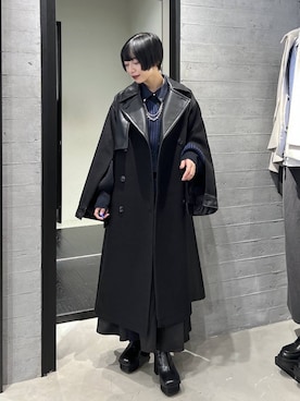 「アイテム（ステンカラーコート）」を使った、ｵｶﾞちゃんさん（レディース・154cm）の秋コーディネート