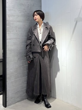 「アイテム（トレンチコート）」を使った、ｵｶﾞちゃんさん（レディース・154cm）の秋コーディネート