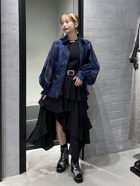 「HARE（ハレ）のスニーカーチャンキーブーサン(HARE)（ブーツ、シルバー系）」を使った、オガちゃんさん（レディース・154cm）の春コーディネート