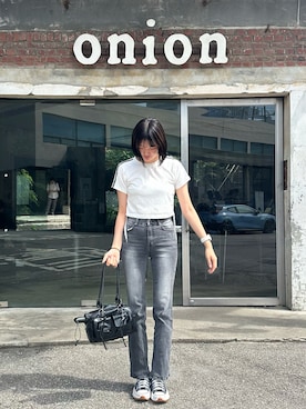 「w closet（ダブルクローゼット）のアイテム（Tシャツ/カットソー）」を使った、nanakoさん（レディース・171cm）の秋コーディネート