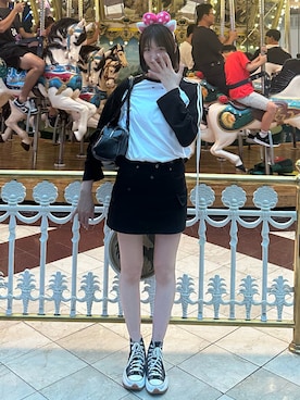 「アイテム（デニムスカート）」を使った、nanakoさん（レディース・171cm）の秋コーディネート