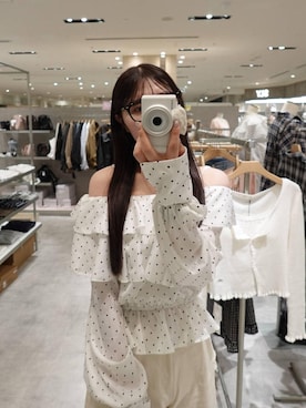 「Heather（ヘザー）のダメージレースデニムパンツ　661831（牛仔裤、ホワイト系）」を使った、naapu171さん（レディース・172cm）の春コーディネート