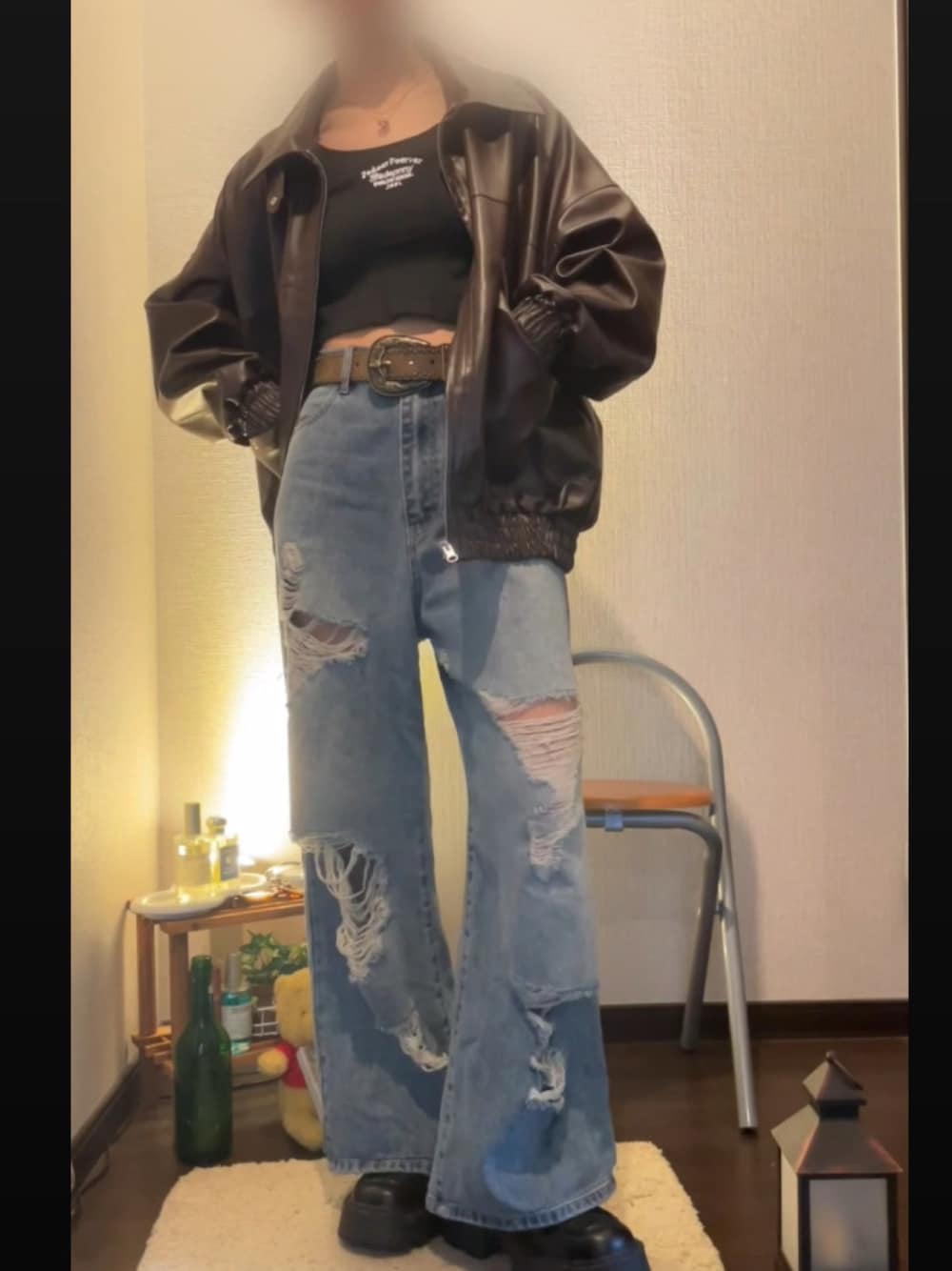 「海外ガール、秋服準備はじめました、多系統、プチプラ」｜「GRLのアイテム（その他アウター、ブラウン系）」を使った、半額しょくぱんさん（レディース・161cm）の夏コーディネートの1枚目の写真