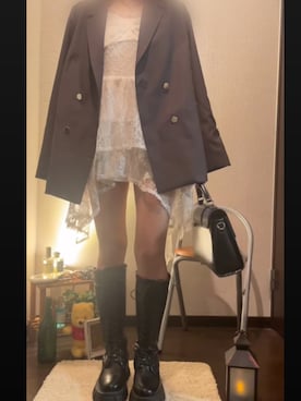 「GRL（グレイル）のアイテム（ジャケット/アウター）」を使った、半額しょくぱんさん（レディース・161cm）の夏コーディネート