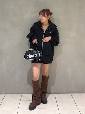 「JEANASIS（ジーナシス）のルーズFITロングブーツ/581263（ブーツ）」を使った、KAHO        さん（レディース・153cm）の秋コーディネート