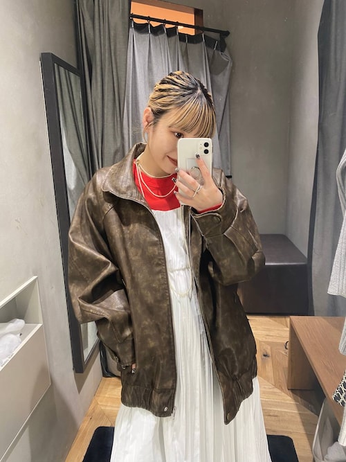 JEANASIS ヴィンテージレザーブルゾン　ブラウン　新品 JEANASIS レザージャケット ライダース ヴィンテージレザーBIG