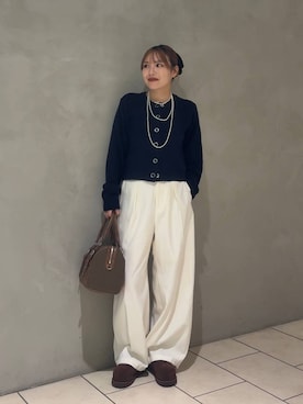 「アイテム（ボストンバッグ、グリーン系）」を使った、KAHO        さん（レディース・153cm）の秋コーディネート