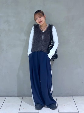 「アイテム（ベスト）」を使った、KAHO        さん（レディース・153cm・20代）の秋コーディネート