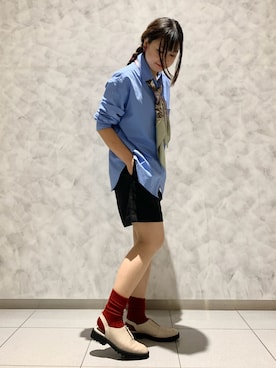 「アイテム（ソックス/靴下）」を使った、mii さん（レディース・161cm）の秋コーディネート