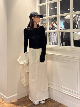 「SNAP_apart by lowrys」｜「アイテム（帽子）」を使った、mikaさん（レディース・165cm）の秋コーディネート