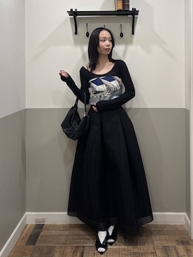 「アイテム（ニット/セーター）」を使った、mikaさん（レディース・165cm）の春コーディネート