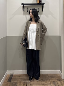 「A part by（アパートバイ）のハートモチーフバッグ（ショルダーバッグ、ブラック系）」を使った、mikaさん（レディース）の春コーディネート