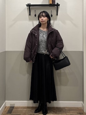 「A part by（アパートバイ）のアイテム（ブルゾン）」を使った、mikaさん（レディース・165cm）の冬コーディネート