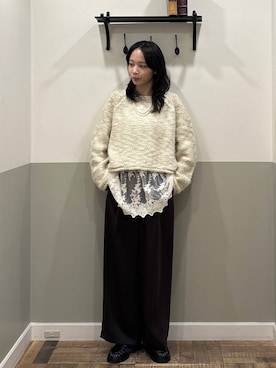 「アイテム（チュニック）」を使った、mikaさん（レディース・165cm）の冬コーディネート