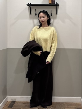 「アイテム（ピーコート）」を使った、mikaさん（レディース・165cm）の秋コーディネート