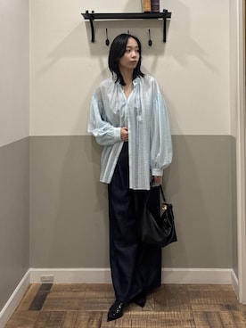 「A part by（アパートバイ）のハートモチーフバッグ（ショルダーバッグ、ブラック系）」を使った、mikaさん（レディース）の春コーディネート