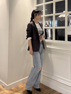「アイテム（バレッタ/ヘアクリップ）」を使った、mikaさん（レディース・165cm）の秋コーディネート