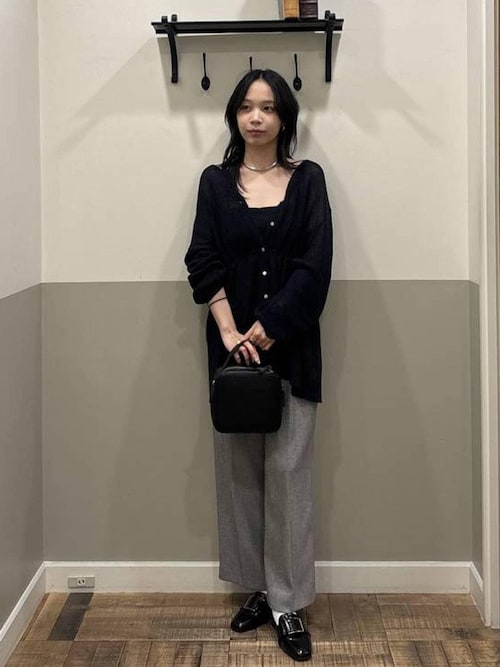 LASUD ラシュッド セミフレアパンツ resilニット2点セット セール】シャンブレーセミフレアパンツ（その他パンツ）｜A part by