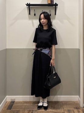 「A part by（アパートバイ）のミニキャミセットワンピース（ワンピース、ブラック系）」を使った、mikaさん（レディース）の夏コーディネート