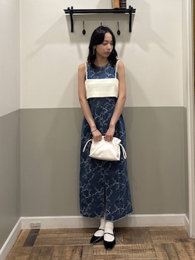 「A part by（アパートバイ）のミニキャミセットワンピース（ワンピース、ホワイト系）」を使った、mikaさん（レディース）の夏コーディネート