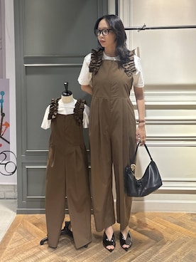 「A part by（アパートバイ）のハートモチーフバッグ（ショルダーバッグ、ブラック系）」を使った、mikaさん（レディース）の春コーディネート