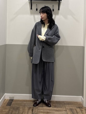 「アイテム（シャツワンピース）」を使った、mikaさん（レディース・165cm）の秋コーディネート