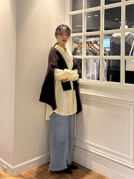 「アイテム（シャツワンピース）」を使った、mikaさん（レディース・165cm）の秋コーディネート