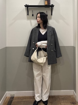 「A part by（アパートバイ）のハートモチーフバッグ（ショルダーバッグ、ベージュ系）」を使った、mikaさん（レディース）の春コーディネート