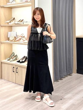 「着痩せ」｜あおいさん（レディース・157cm）の夏コーディネート
