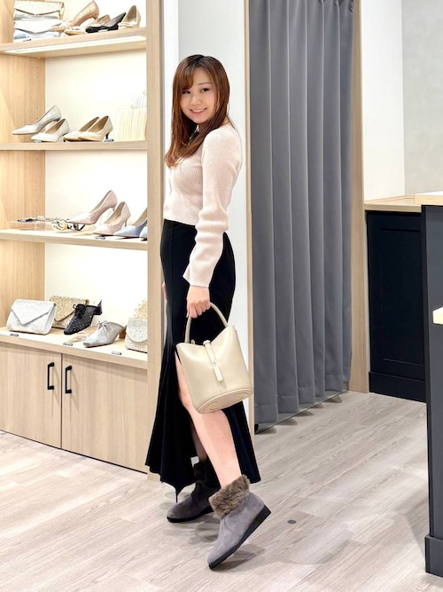 セール】たっぷり ファー ウエッジソール ブーツ /52411 軽量 もこもこ