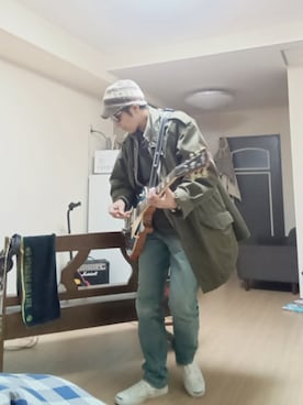 「アイテム（キャスケット）」を使った、makoaさん（メンズ・173cm）の秋コーディネート