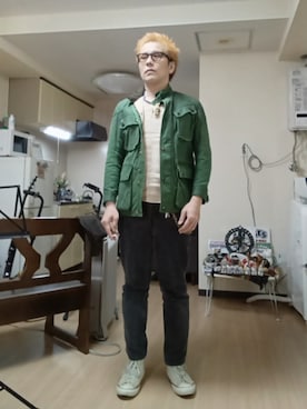「アイテム（ノーカラージャケット）」を使った、GROOVE_FUCKさん（メンズ・173cm）の冬コーディネート
