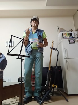 「アイテム（デニムパンツ）」を使った、makotoishidaさん（メンズ・173cm）の夏コーディネート