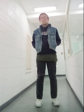 「アイテム（パーカー）」を使った、GROOVE_FUCKさん（メンズ・173cm・40代）の冬コーディネート