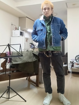 「アイテム（デニムジャケット）」を使った、GROOVE_FUCKさん（メンズ・173cm・40代）の冬コーディネート