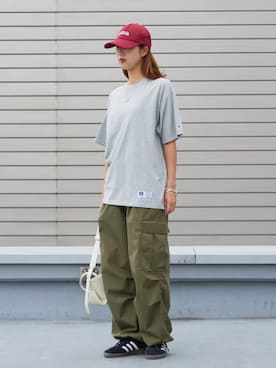 「adidas（アディダス）のadidas/アディダス HANDBALL SPEZIAL スニーカー（スニーカー、ブラック系）」を使った、NATSUKIさん（レディース・170cm）の夏コーディネート