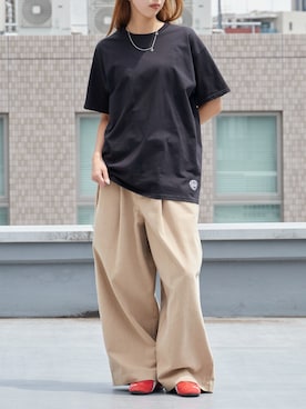 「FRUIT OF THE LOOM（フルーツオブザルーム）のアイテム」を使った、NATSUKIさん（レディース・170cm）の夏コーディネート