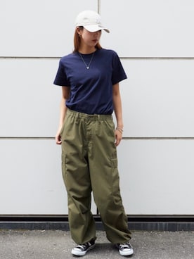 「NEW ERA（ニューエラ）のNEW ERA/ニューエラ NOS LEAGUE ESS 9TWENTY キャップ（キャップ、ベージュ系）」を使った、NATSUKIさん（レディース・170cm）の夏コーディネート