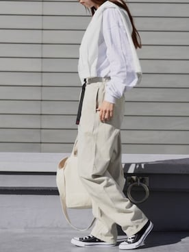 「Gramicci（グラミチ）のGramicci/グラミチ Gramicci PANT パンツ グラミチパンツ テーパード コットン ユニセックス 2026年春夏（チノパンツ、ベージュ系）」を使った、NATSUKIさん（レディース・170cm）の夏コーディネート