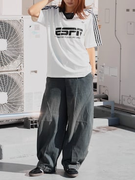 「adidas（アディダス）のadidas/アディダス HANDBALL SPEZIAL スニーカー（スニーカー、ブラック系）」を使った、NATSUKIさん（レディース・170cm）の夏コーディネート