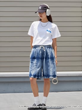 「NEW ERA（ニューエラ）のNEW ERA/ニューエラ CORE CLASSIC キャップ ベースボール（キャップ、ブラック系）」を使った、NATSUKIさん（レディース・170cm）の夏コーディネート