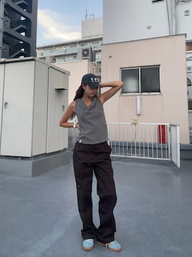 「アイテム（チノパンツ）」を使った、NATSUKIさん（レディース・170cm）の夏コーディネート