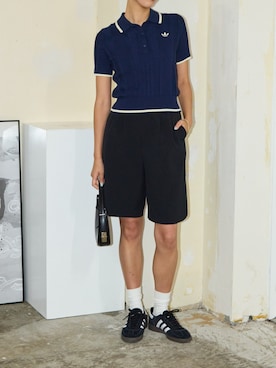 「adidas（アディダス）のadidas/アディダス HANDBALL SPEZIAL スニーカー（スニーカー、ブラック系）」を使った、NATSUKIさん（レディース・170cm）の夏コーディネート