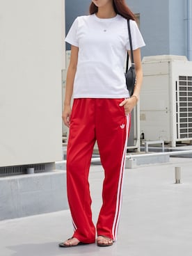 「PRO CLUB （プロクラブ）の【PROCLUB/プロクラブ】Heavyweight Short Sleeve Tee 厚手 ヘビーウェイト Tシャツ クルーネック 無地 ユニセックス（Tシャツ/カットソー、ホワイト系）」を使った、NATSUKIさん（レディース・170cm）の夏コーディネート