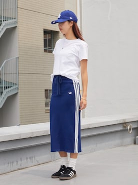 「PRO CLUB （プロクラブ）の【PROCLUB/プロクラブ】Heavyweight Short Sleeve Tee 厚手 ヘビーウェイト Tシャツ クルーネック 無地 ユニセックス（Tシャツ/カットソー、ホワイト系）」を使った、NATSUKIさん（レディース・170cm）の夏コーディネート