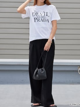 「NOTHING WRITTEN（ナッシングリトゥン）のNOTHING WRITTEN / ナッシングリトゥン NELLA STRAP MINI BAG 巾着ショルダーバッグ（ショルダーバッグ、ブラック系）」を使った、NATSUKIさん（レディース・170cm）の夏コーディネート