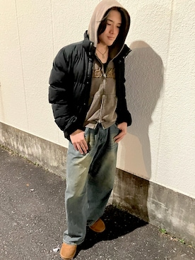 「WEGO（ウィゴー）のアイテム（ネックレス）」を使った、たっつーさん（メンズ・183cm）の冬コーディネート