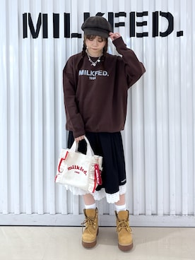 「MILKFED.（ミルクフェド）のアイテム」を使った、Kiyoraさん（レディース・150cm）の秋コーディネート