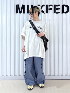 「MILKFED.（ミルクフェド）のアイテム（バッグ）」を使った、Kiyoraさん（レディース・150cm）の春コーディネート