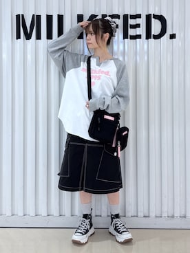 「MILKFED.（ミルクフェド）のアイテム」を使った、Kiyoraさん（レディース・150cm）の秋コーディネート